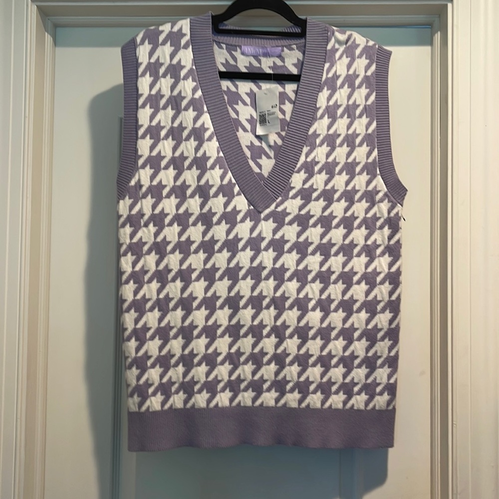 🌑 NWT Forever 21 Houndstooth Sweater Vest